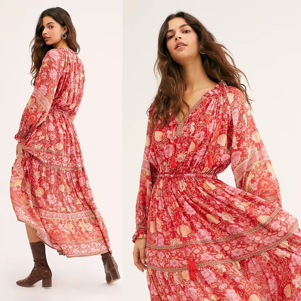 Spell Designs Exclusive Red Seashell Gown Maxi Dress M Free People Mermaid FP - Picture 8 of 16